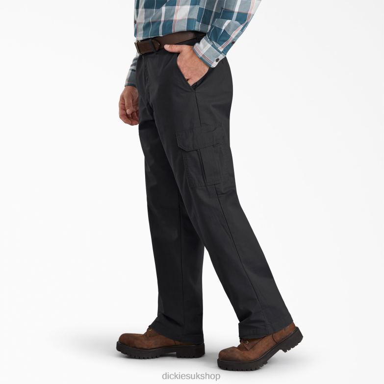 Regular Fit Ripstop Cargo Pants Men Dickies Rinsed Black (RBK) 88T84269 Apparel