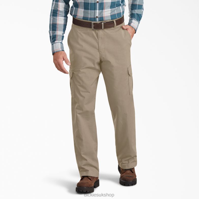 Regular Fit Ripstop Cargo Pants Men Dickies Rinsed Desert Sand (RDS) 88T84270 Apparel