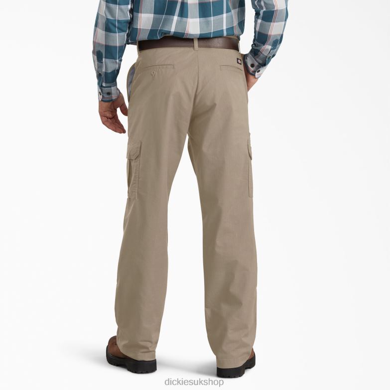 Regular Fit Ripstop Cargo Pants Men Dickies Rinsed Desert Sand (RDS) 88T84270 Apparel