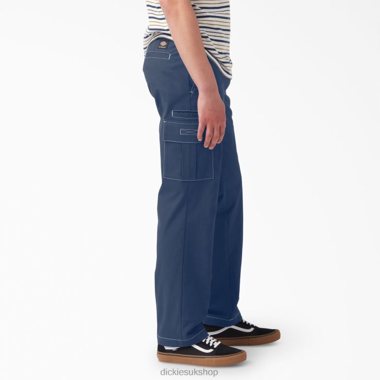 Skateboarding Ripstop Cargo Pants Men Dickies Ink Navy/White Stitching (I2W) 88T84306 Apparel