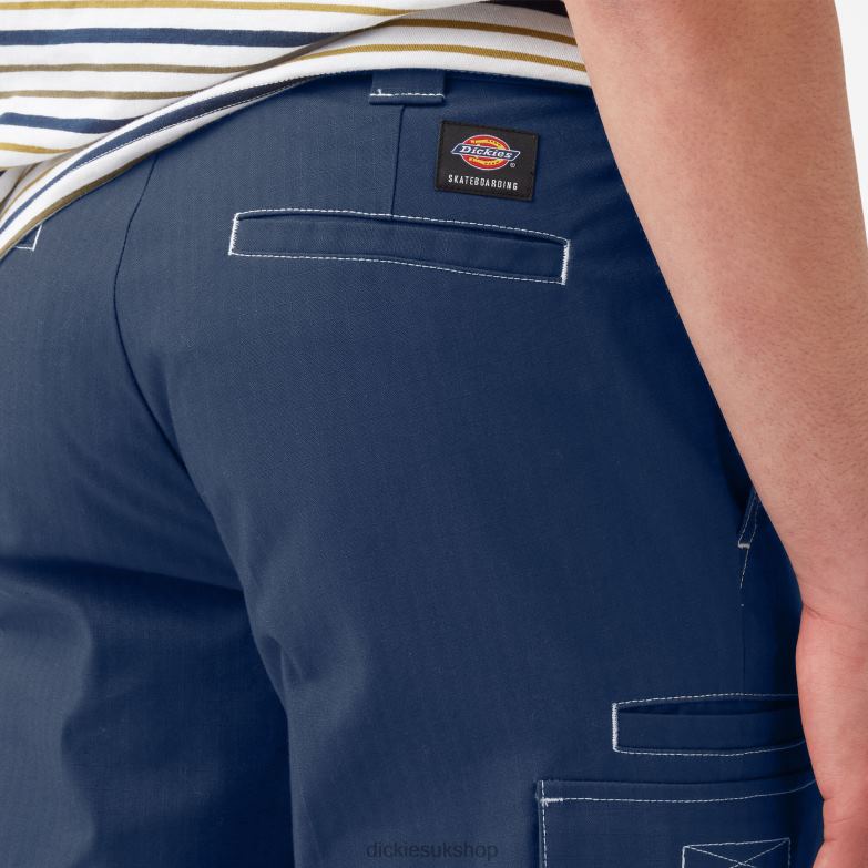 Skateboarding Ripstop Cargo Pants Men Dickies Ink Navy/White Stitching (I2W) 88T84306 Apparel