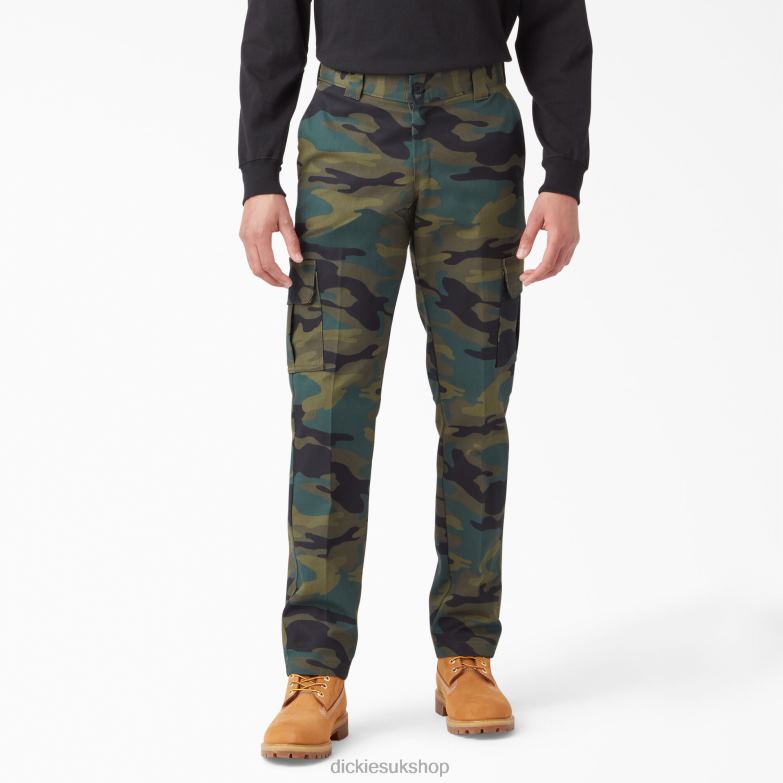 Slim Fit Cargo Pants Men Dickies Hunter Green Camo (HRC) 88T8476 Apparel