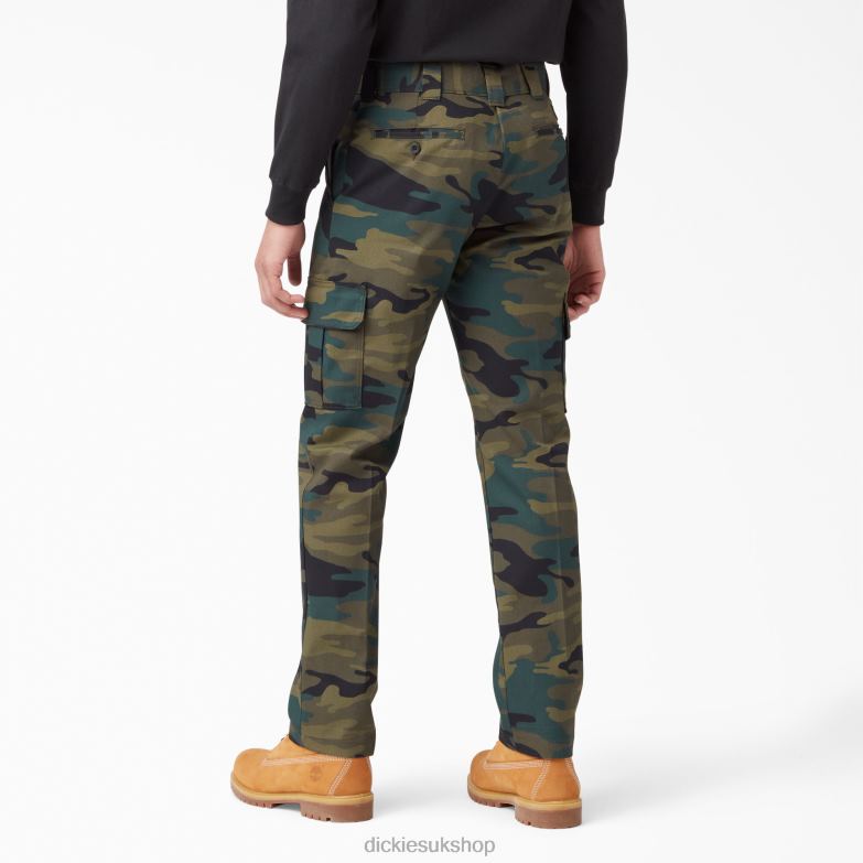 Slim Fit Cargo Pants Men Dickies Hunter Green Camo (HRC) 88T8476 Apparel
