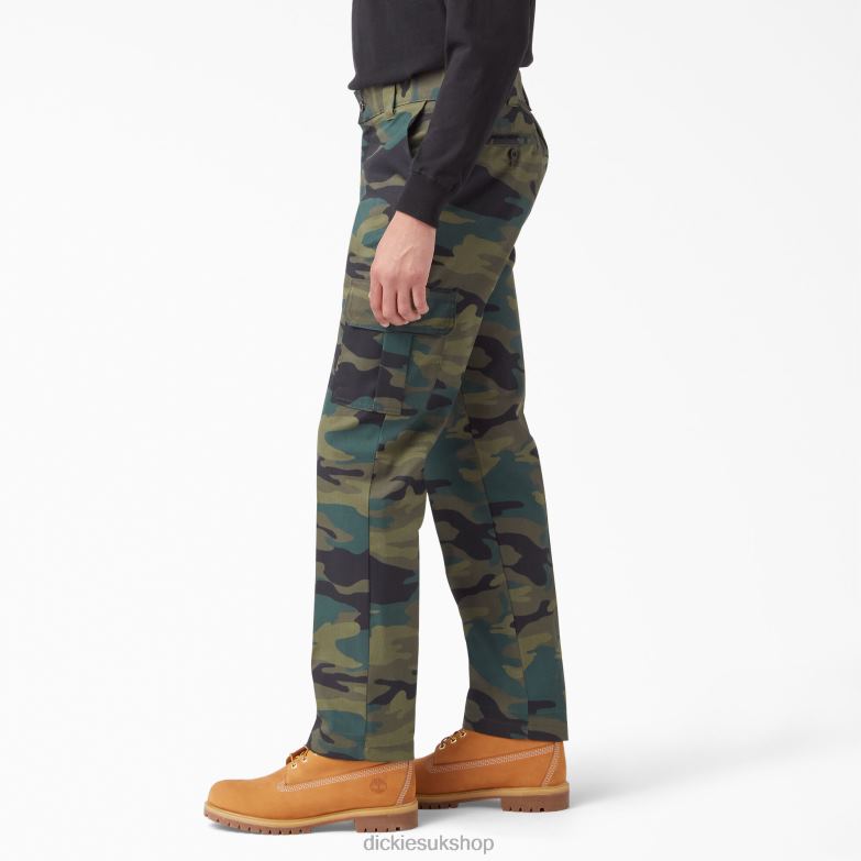 Slim Fit Cargo Pants Men Dickies Hunter Green Camo (HRC) 88T8476 Apparel