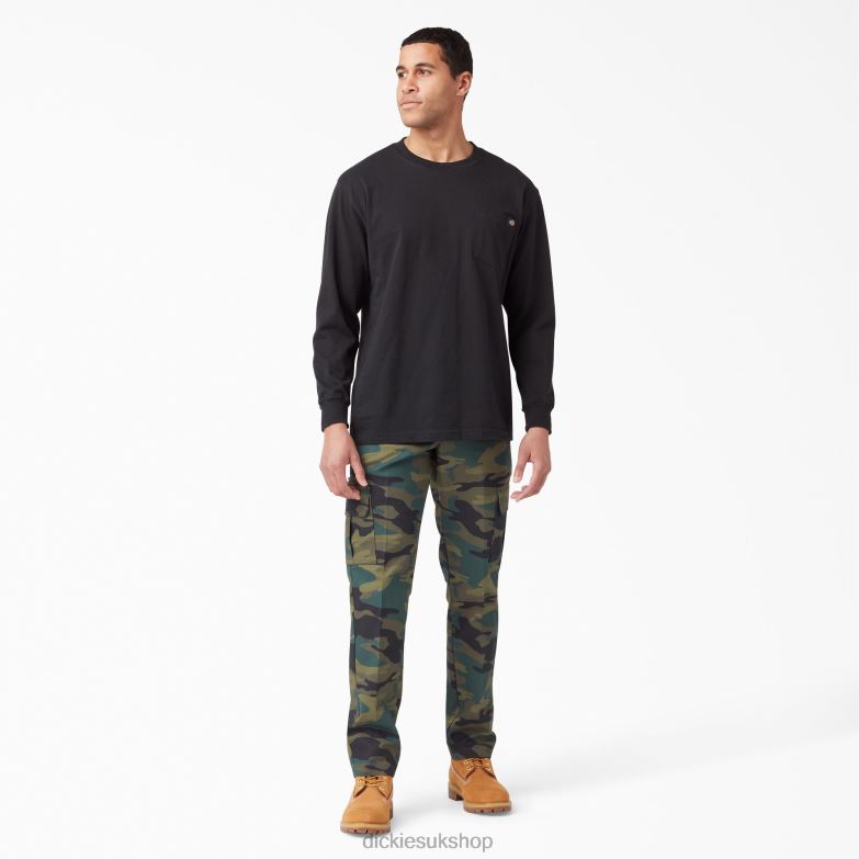 Slim Fit Cargo Pants Men Dickies Hunter Green Camo (HRC) 88T8476 Apparel