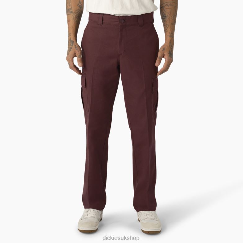 Twill Cargo Pants Men Dickies Wine/Contrast Stitching (CSW) 88T84316 Apparel