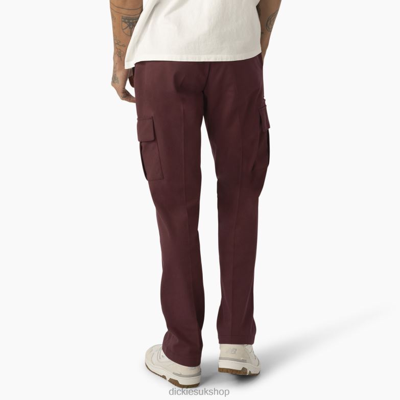 Twill Cargo Pants Men Dickies Wine/Contrast Stitching (CSW) 88T84316 Apparel