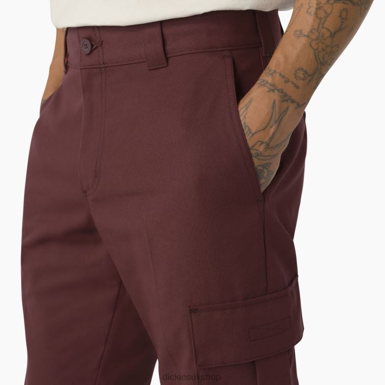 Twill Cargo Pants Men Dickies Wine/Contrast Stitching (CSW) 88T84316 Apparel