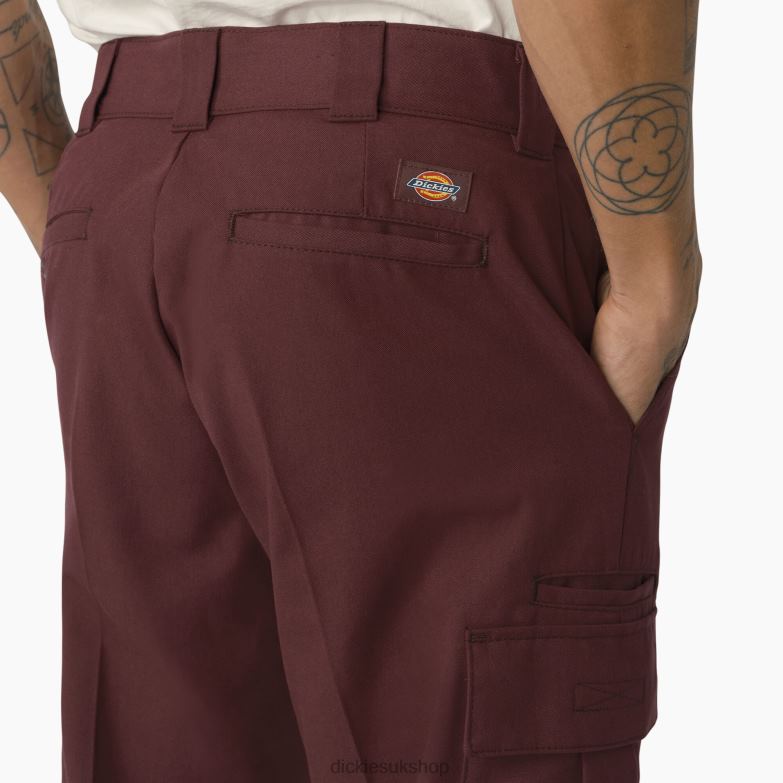 Twill Cargo Pants Men Dickies Wine/Contrast Stitching (CSW) 88T84316 Apparel