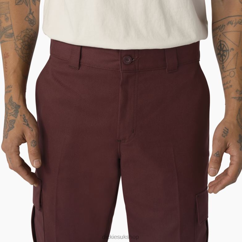 Twill Cargo Pants Men Dickies Wine/Contrast Stitching (CSW) 88T84316 Apparel