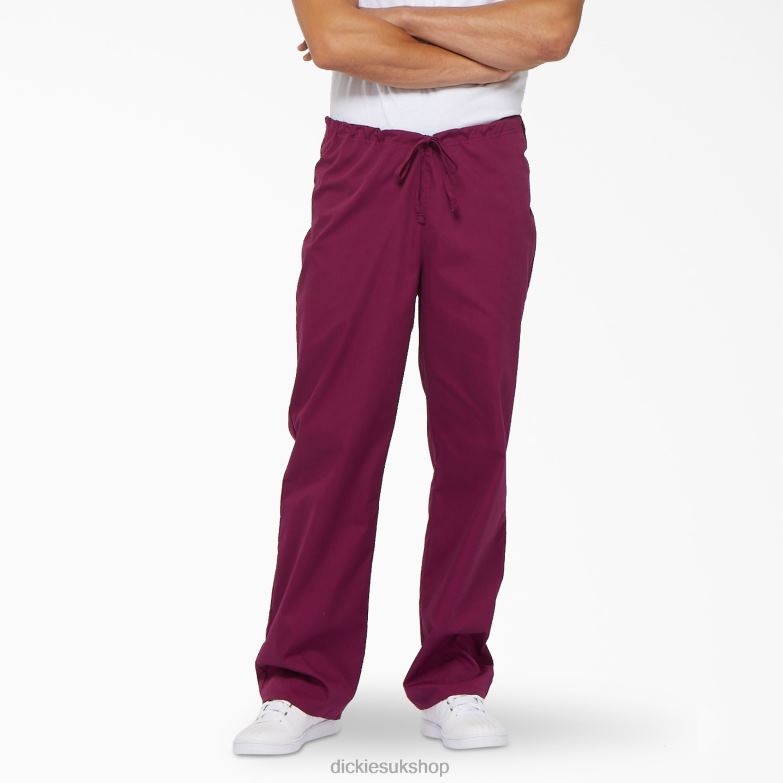 Unisex EDS Signature Scrub Pants Men Dickies Wine (WIN) 88T841321 Apparel