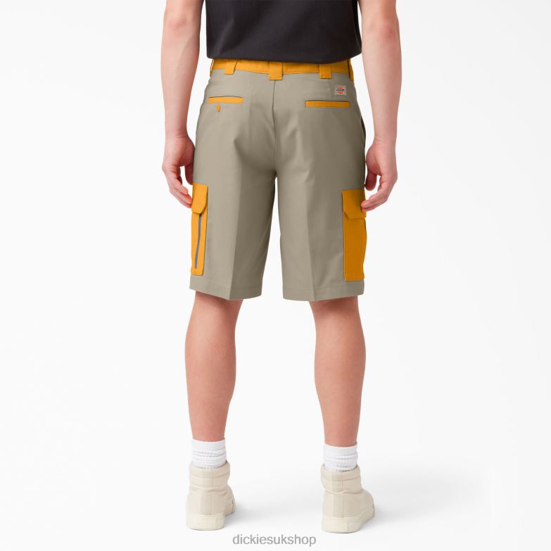 Mixed Media Cargo Shorts 11\" Men Dickies Desert Sand/Radiant Yellow (CBO) 88T84461 Apparel
