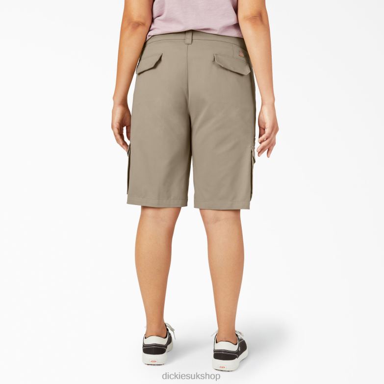 Plus Relaxed Fit Cargo Shorts 11\" Women Dickies Desert Sand (DS) 88T842230 Apparel