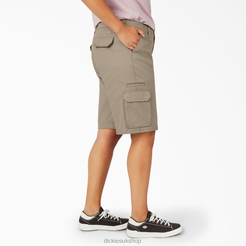 Plus Relaxed Fit Cargo Shorts 11\" Women Dickies Desert Sand (DS) 88T842230 Apparel