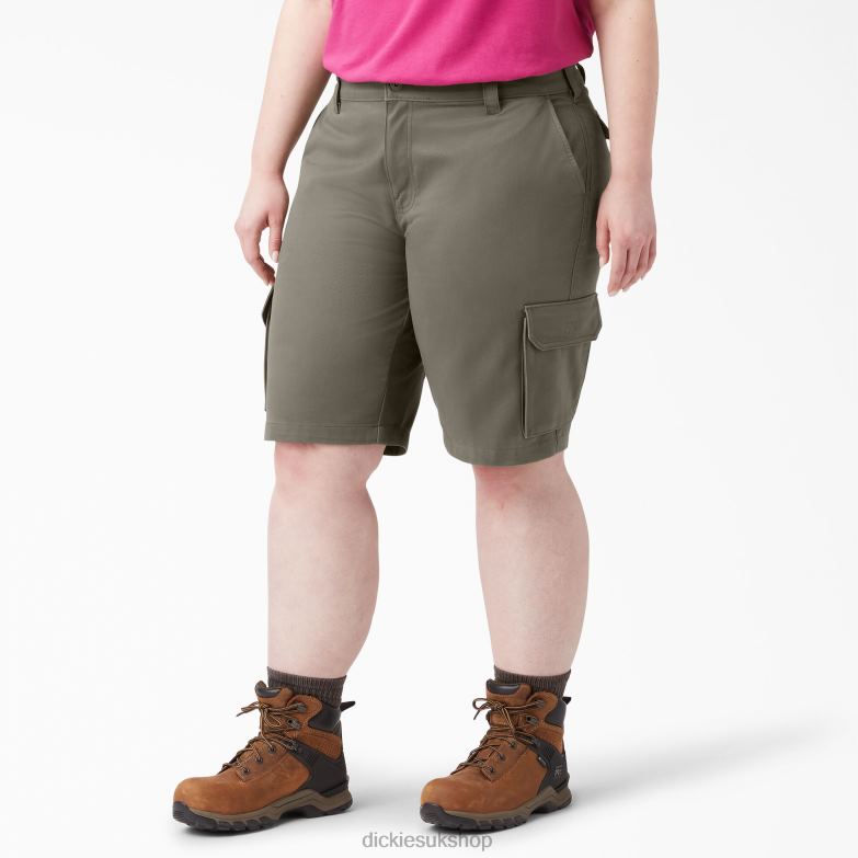 Plus Relaxed Fit Cargo Shorts 11" Women Dickies Grape Leaf (GE) 88T842232 Apparel