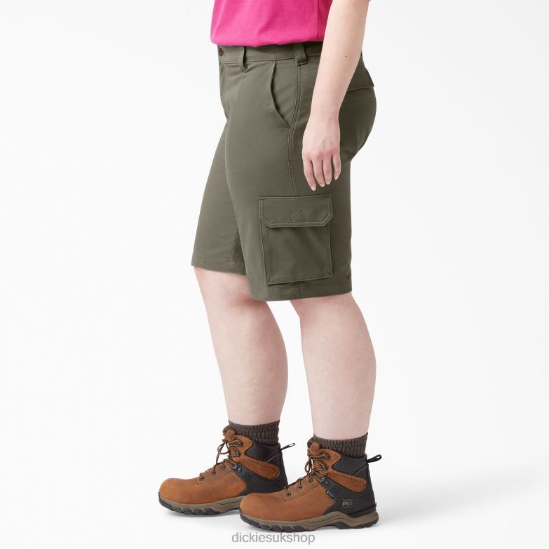 Plus Relaxed Fit Cargo Shorts 11\" Women Dickies Grape Leaf (GE) 88T842232 Apparel