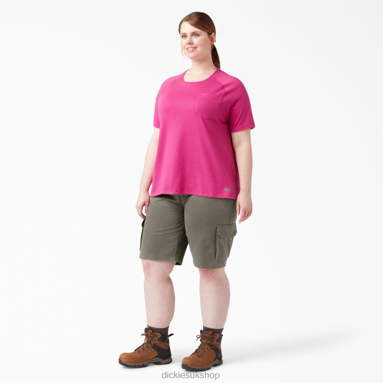 Plus Relaxed Fit Cargo Shorts 11\" Women Dickies Grape Leaf (GE) 88T842232 Apparel
