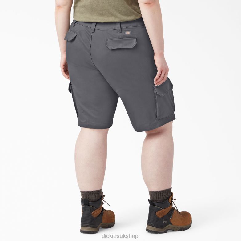 Plus Relaxed Fit Cargo Shorts 11\" Women Dickies Graphite Gray (GA) 88T842231 Apparel