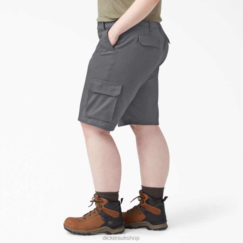 Plus Relaxed Fit Cargo Shorts 11\" Women Dickies Graphite Gray (GA) 88T842231 Apparel