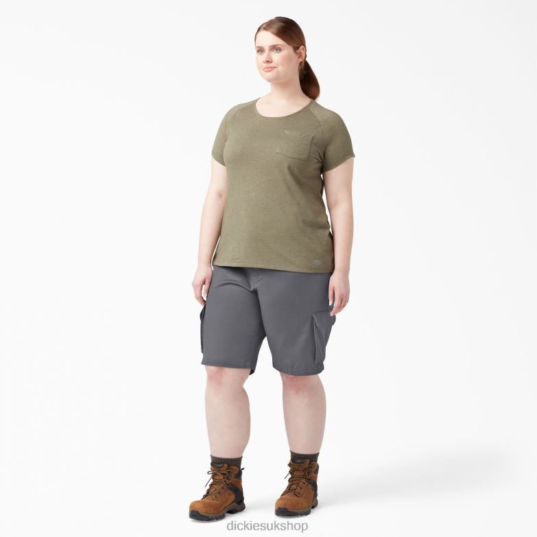 Plus Relaxed Fit Cargo Shorts 11\" Women Dickies Graphite Gray (GA) 88T842231 Apparel