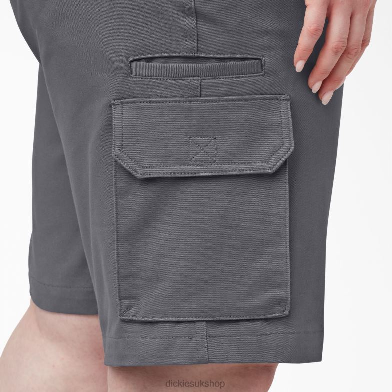 Plus Relaxed Fit Cargo Shorts 11\" Women Dickies Graphite Gray (GA) 88T842231 Apparel