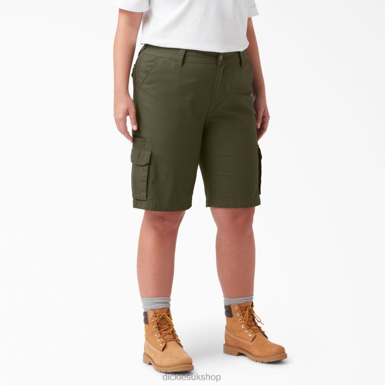 Plus Ripstop Cargo Shorts 9" Women Dickies Military Green (ML) 88T842265 Apparel
