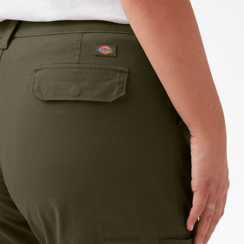 Plus Ripstop Cargo Shorts 9\" Women Dickies Military Green (ML) 88T842265 Apparel