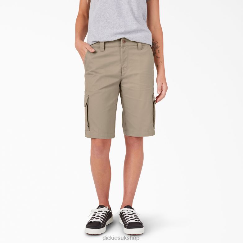 Relaxed Fit Cargo Shorts 11" Women Dickies Desert Sand (DS) 88T842226 Apparel
