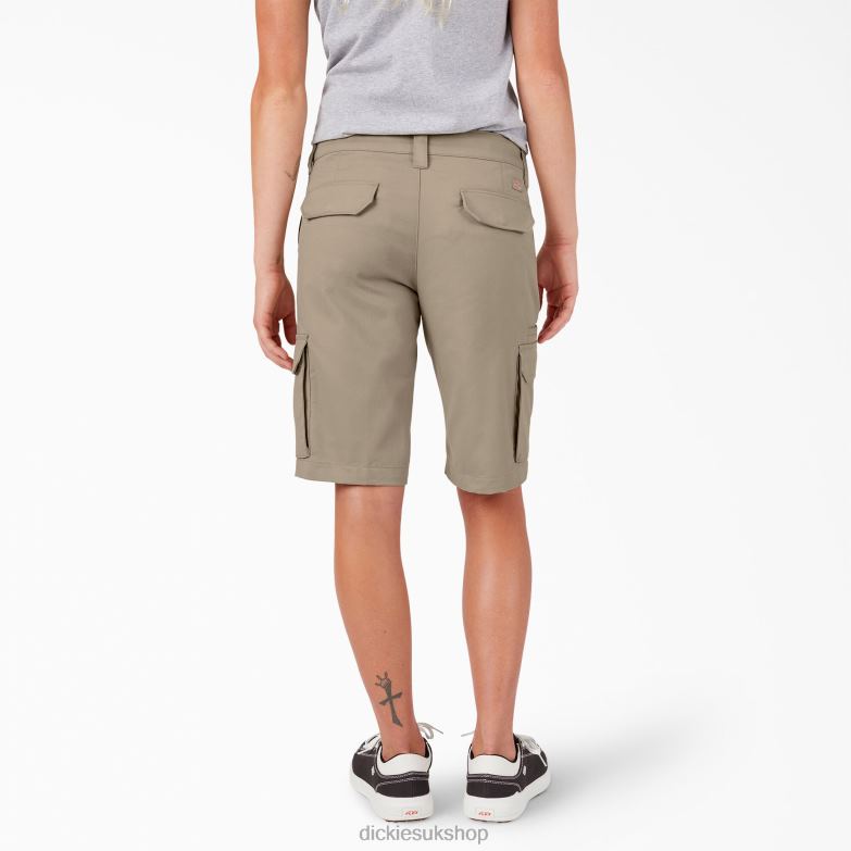Relaxed Fit Cargo Shorts 11\" Women Dickies Desert Sand (DS) 88T842226 Apparel