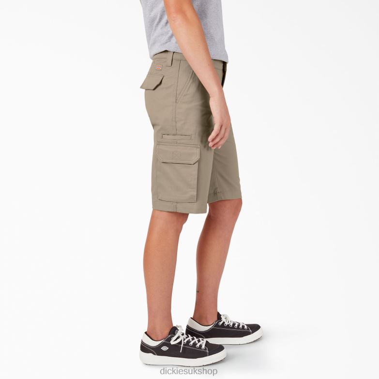 Relaxed Fit Cargo Shorts 11\" Women Dickies Desert Sand (DS) 88T842226 Apparel