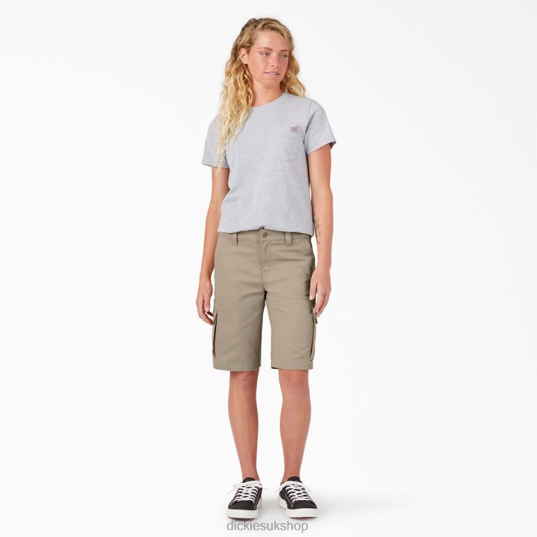 Relaxed Fit Cargo Shorts 11\" Women Dickies Desert Sand (DS) 88T842226 Apparel