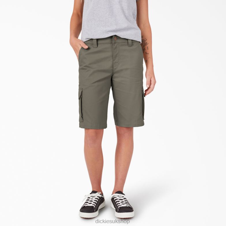 Relaxed Fit Cargo Shorts 11" Women Dickies Grape Leaf (GE) 88T842228 Apparel