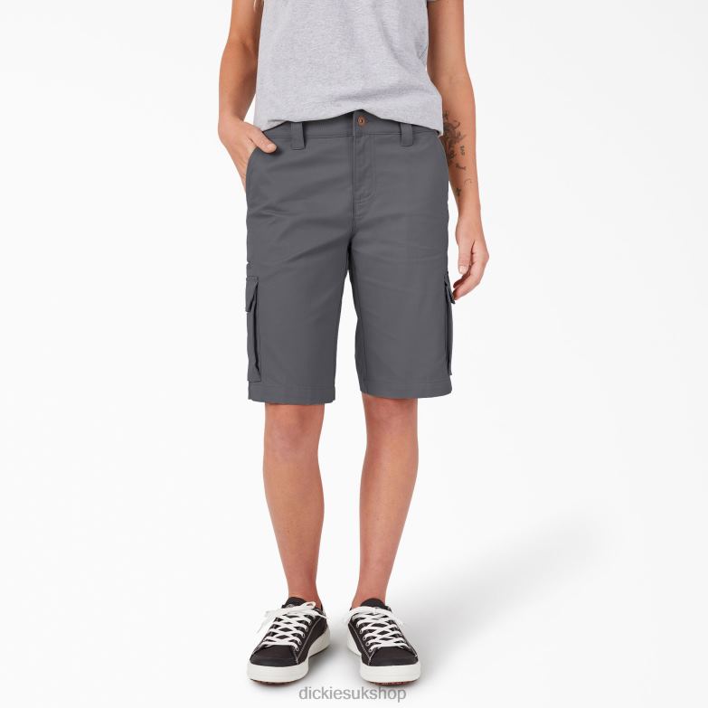 Relaxed Fit Cargo Shorts 11" Women Dickies Graphite Gray (GA) 88T842227 Apparel