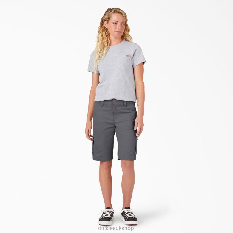 Relaxed Fit Cargo Shorts 11\" Women Dickies Graphite Gray (GA) 88T842227 Apparel