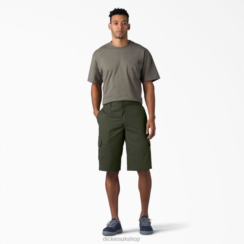 Relaxed Fit Cargo Shorts 13\" Men Dickies Olive Green (OG) 88T84365 Apparel
