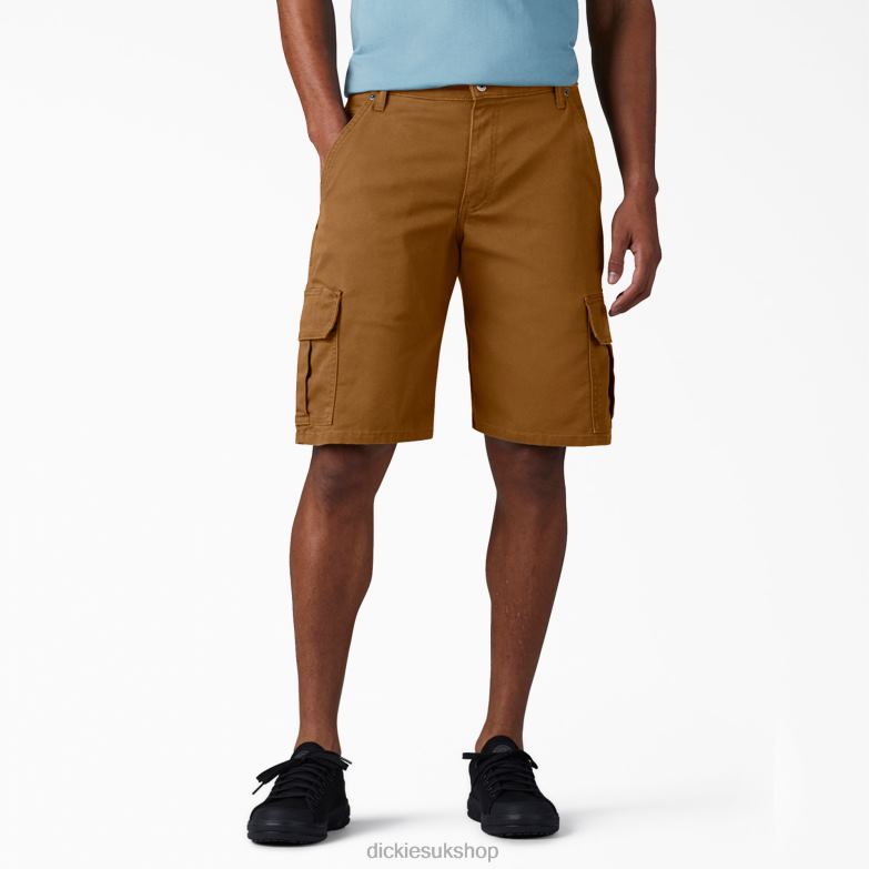 Relaxed Fit Duck Cargo Shorts 11" Men Dickies Stonewashed Brown Duck (SBD) 88T84439 Apparel