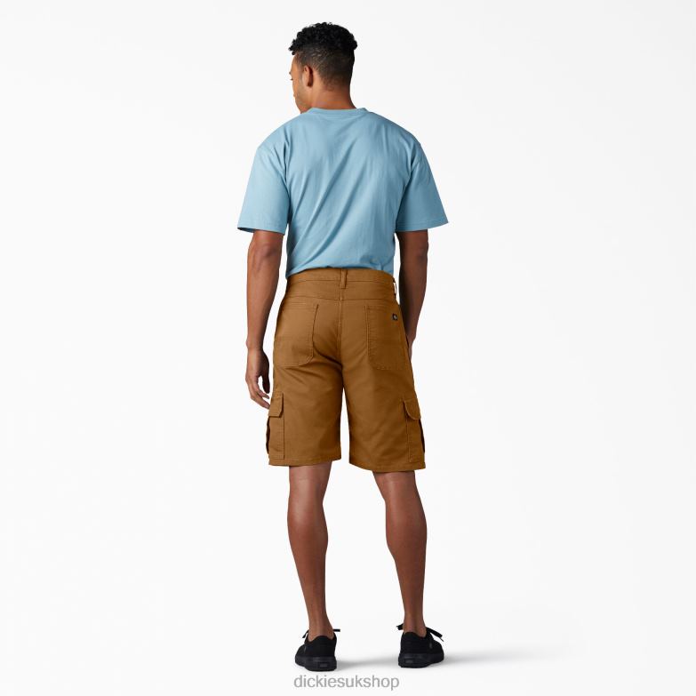 Relaxed Fit Duck Cargo Shorts 11\" Men Dickies Stonewashed Brown Duck (SBD) 88T84439 Apparel