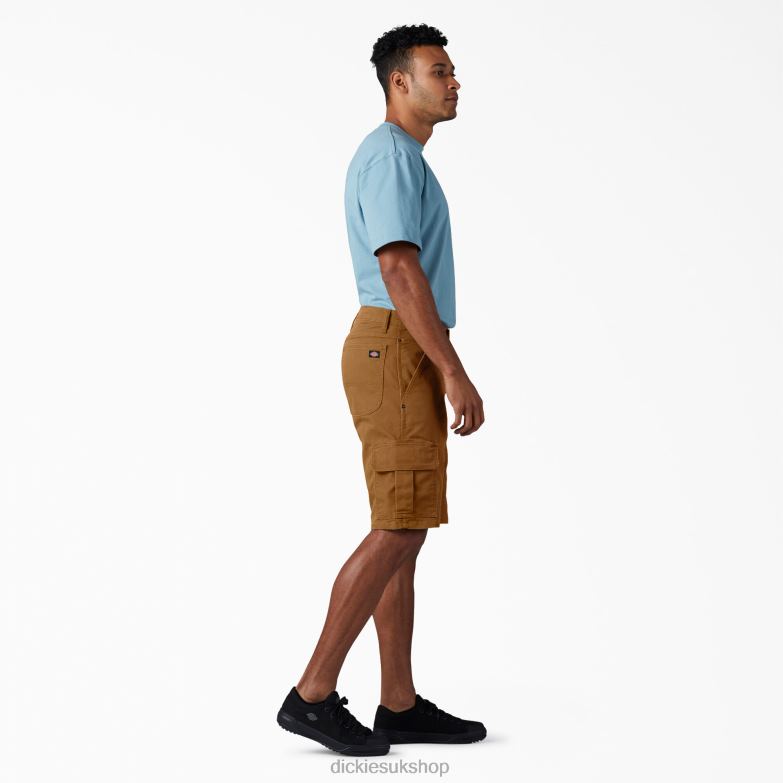 Relaxed Fit Duck Cargo Shorts 11\" Men Dickies Stonewashed Brown Duck (SBD) 88T84439 Apparel