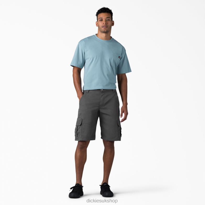 Relaxed Fit Duck Cargo Shorts 11\" Men Dickies Stonewashed Gray (SSL) 88T84441 Apparel