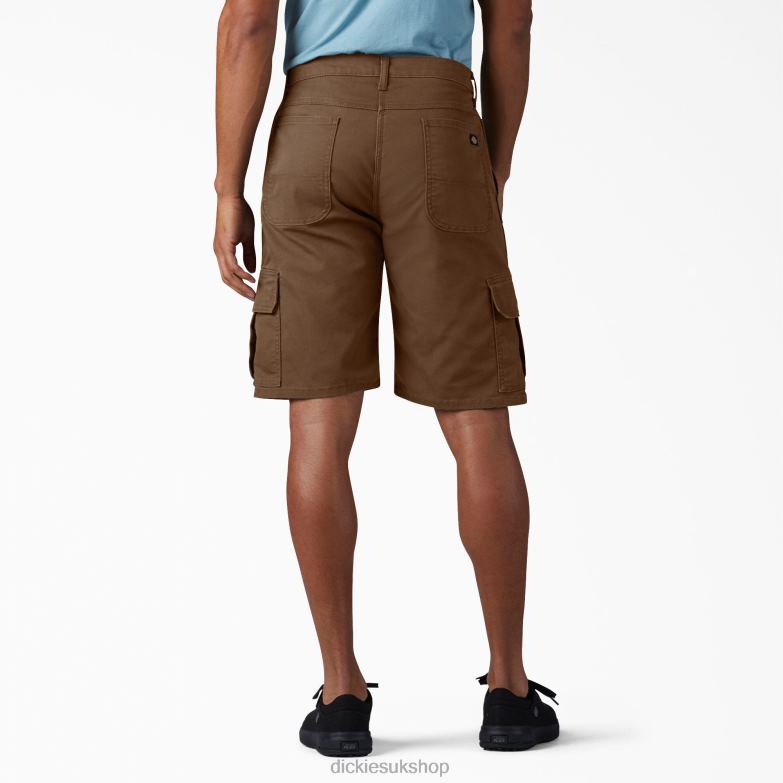 Relaxed Fit Duck Cargo Shorts 11\" Men Dickies Stonewashed Timber Brown (STB) 88T84442 Apparel