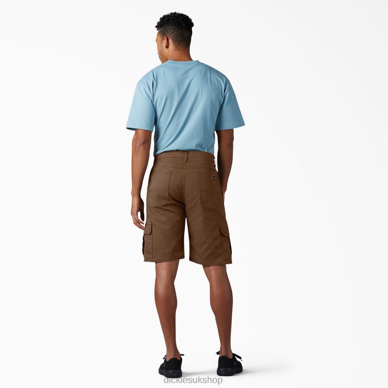 Relaxed Fit Duck Cargo Shorts 11\" Men Dickies Stonewashed Timber Brown (STB) 88T84442 Apparel