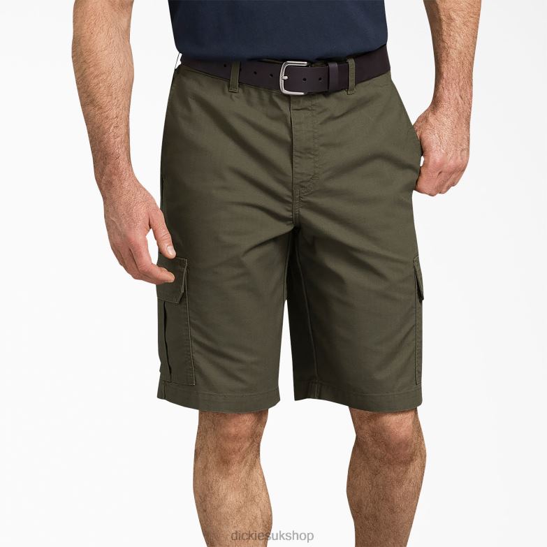 Ripstop Cargo Shorts 11" Men Dickies Rinsed Moss Green (RMS) 88T84460 Apparel