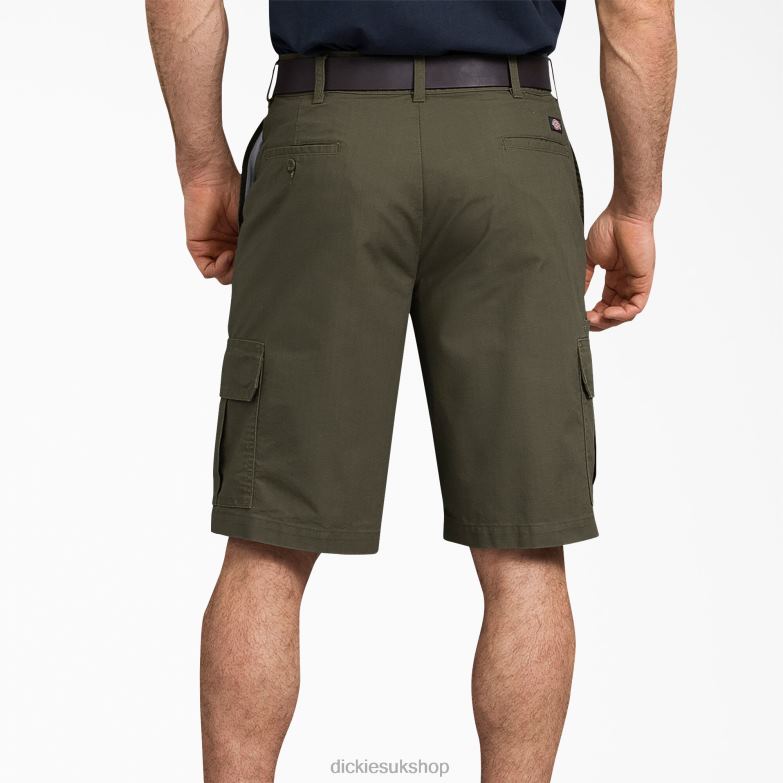 Ripstop Cargo Shorts 11\" Men Dickies Rinsed Moss Green (RMS) 88T84460 Apparel