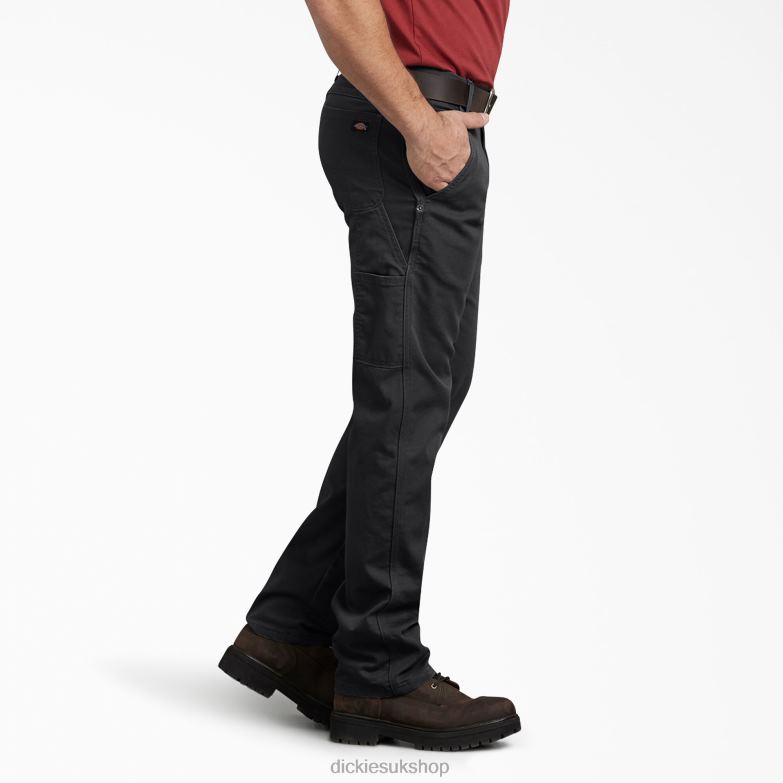 Regular Fit Duck Carpenter Pants Men Dickies Stonewashed Black (SBK) 88T8493 Apparel