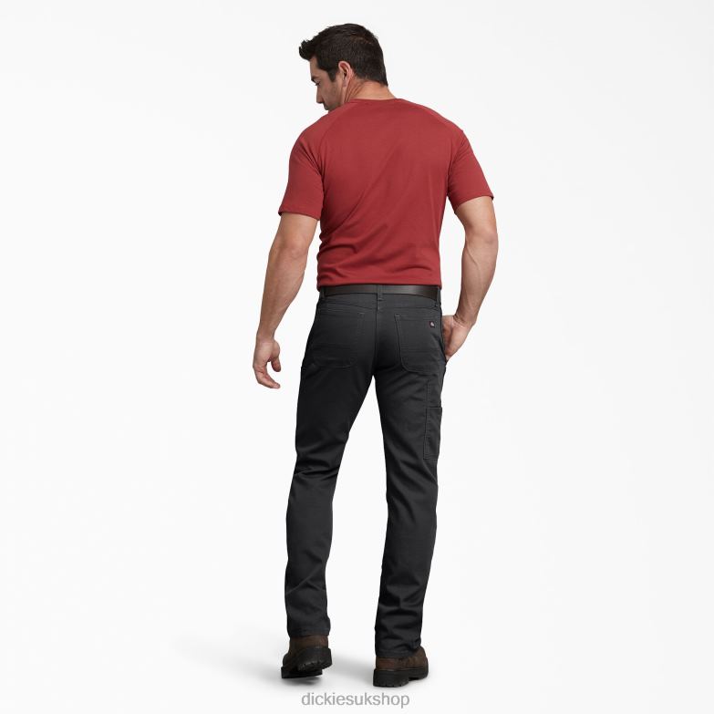 Regular Fit Duck Carpenter Pants Men Dickies Stonewashed Black (SBK) 88T8493 Apparel