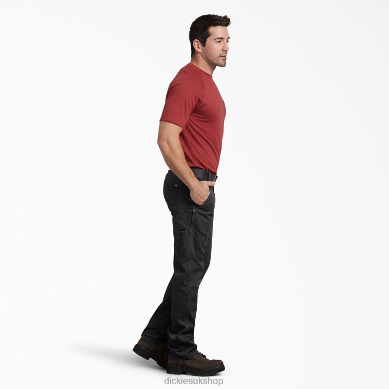 Regular Fit Duck Carpenter Pants Men Dickies Stonewashed Black (SBK) 88T8493 Apparel