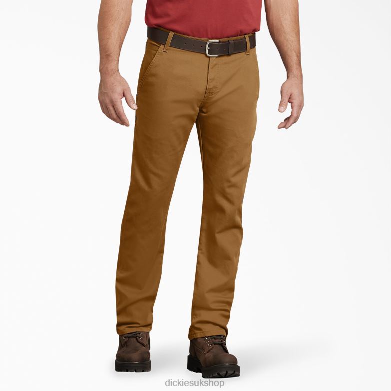 Regular Fit Duck Carpenter Pants Men Dickies Stonewashed Brown Duck (SBD) 88T8492 Apparel