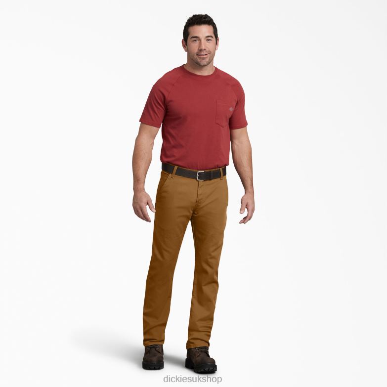 Regular Fit Duck Carpenter Pants Men Dickies Stonewashed Brown Duck (SBD) 88T8492 Apparel