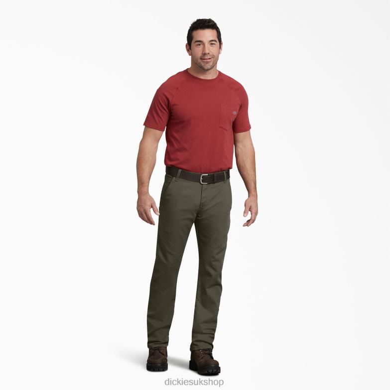 Regular Fit Duck Carpenter Pants Men Dickies Stonewashed Moss Green (SMS) 88T8496 Apparel