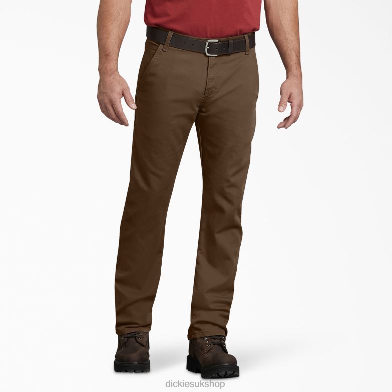 Regular Fit Duck Carpenter Pants Men Dickies Stonewashed Timber Brown (STB) 88T8498 Apparel